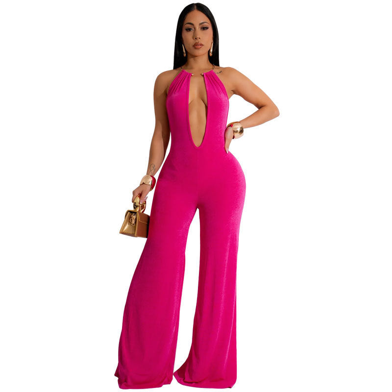 Solid Color Sexy Women's Jumpsuit