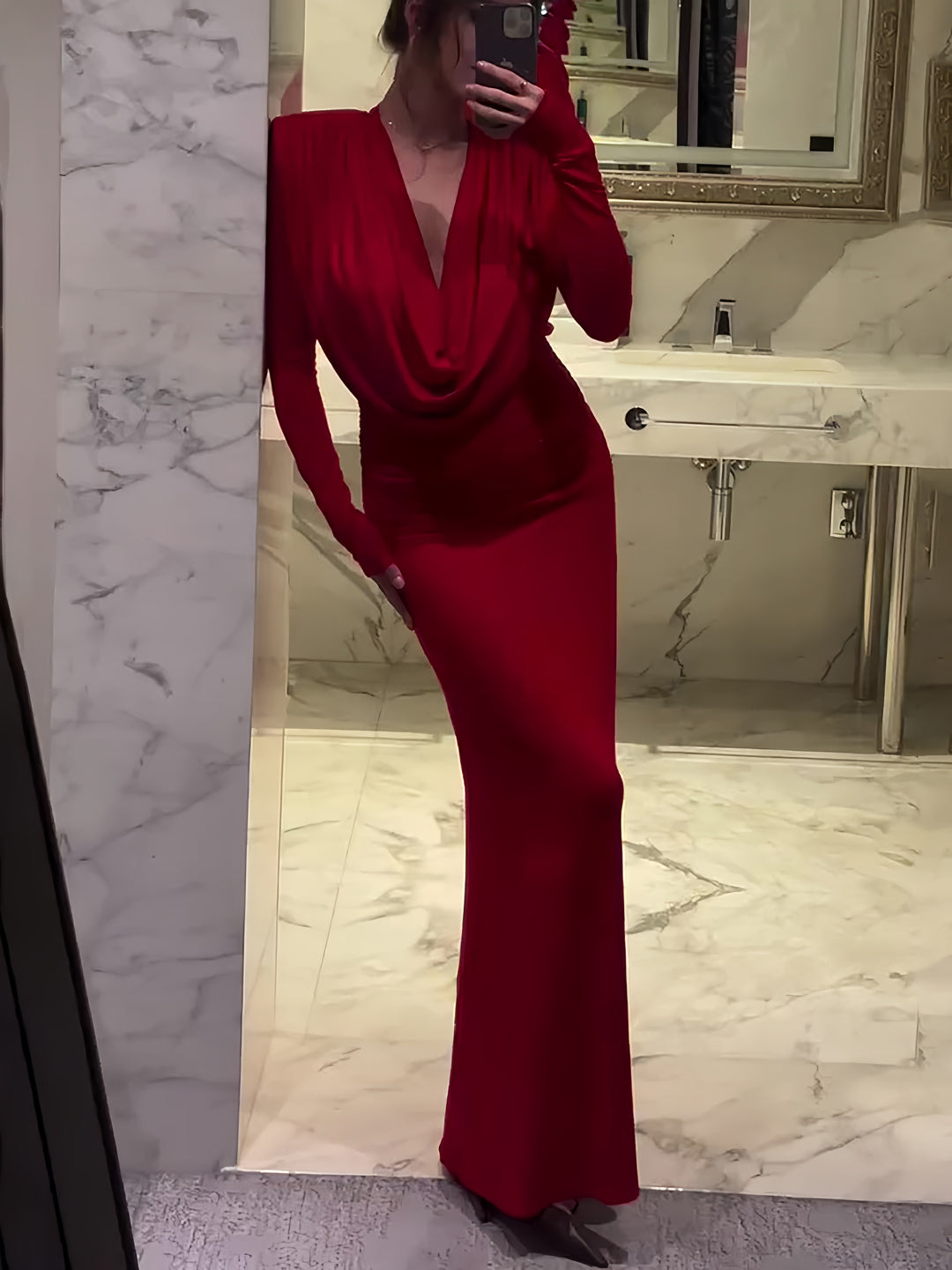 Red Long Sleeve Dress