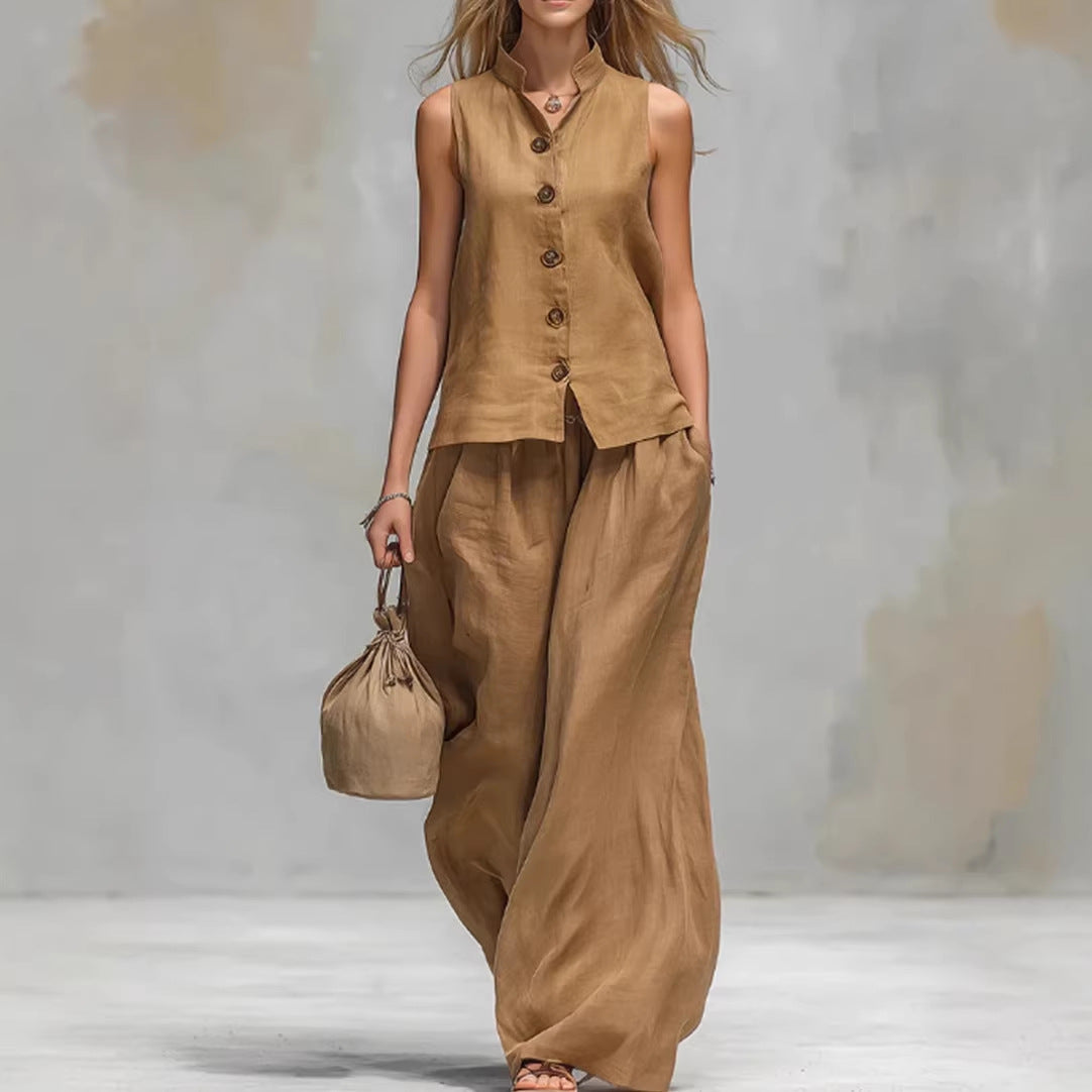 Sleeveless Vest Pants Summer Set