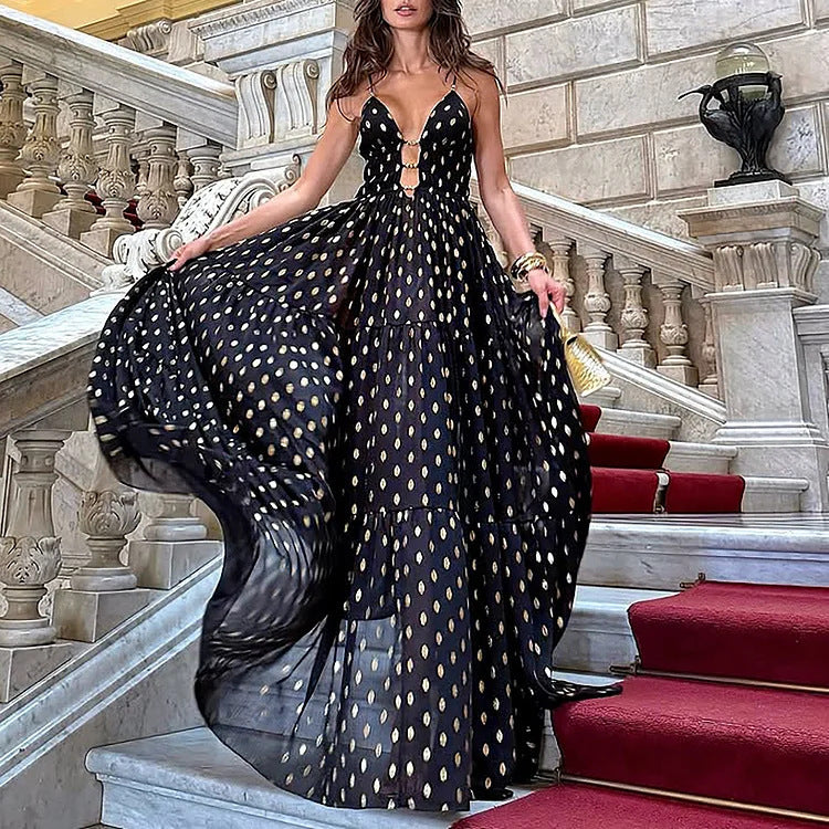 Deep V Polka Dot Swimsuit