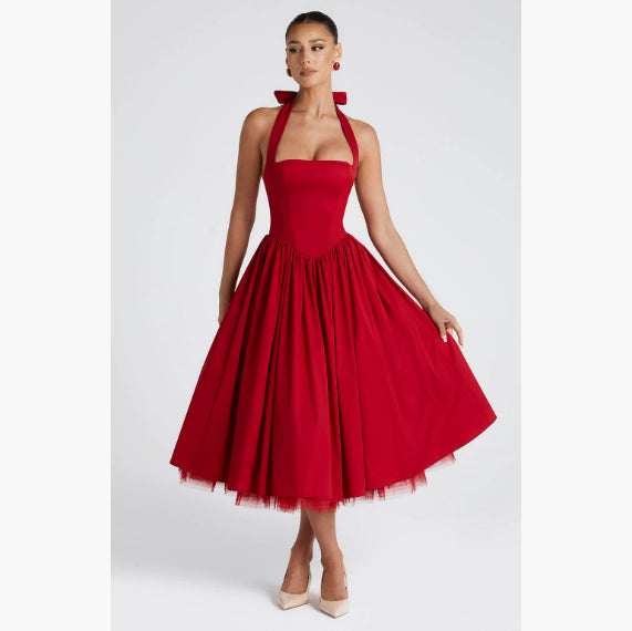 Mid-length Sweet Mesh Temperament Dress
