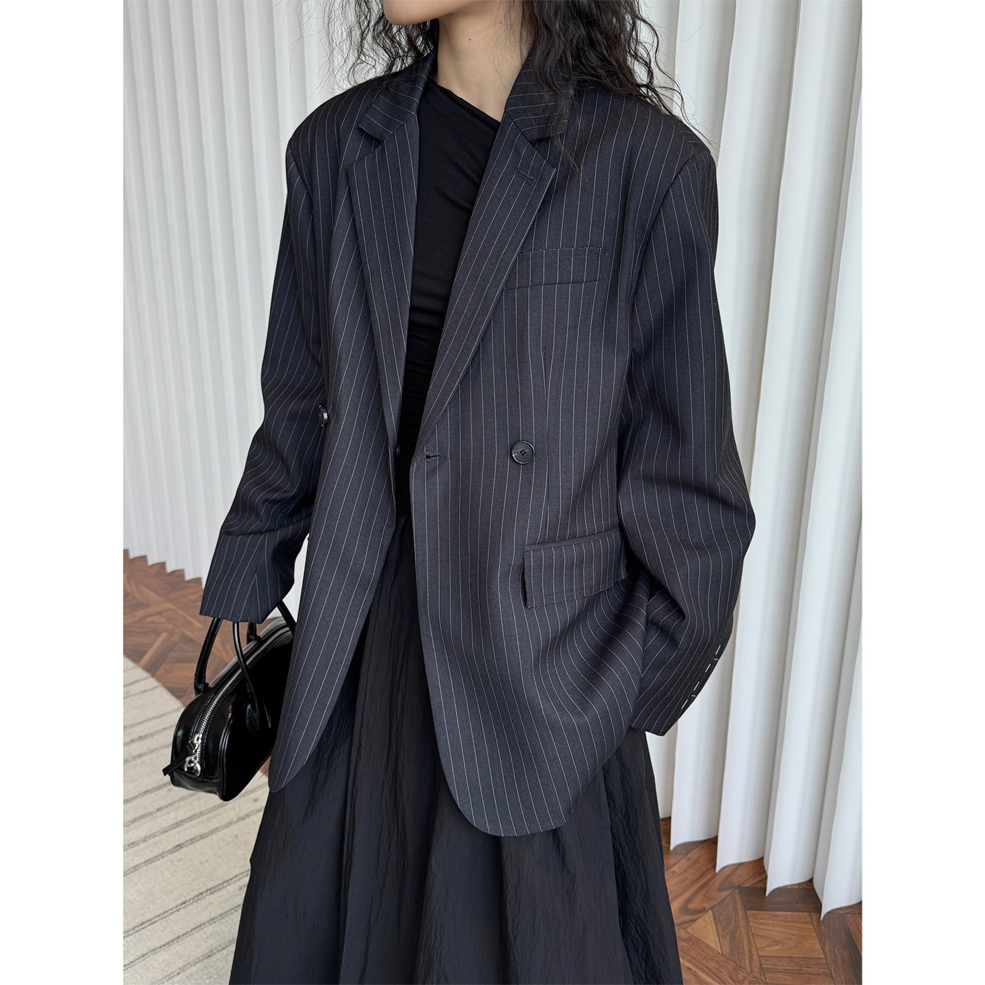 Casual Striped Suit Coat