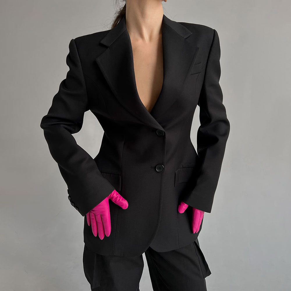 V-Neck Slim Women's Suit Jacket