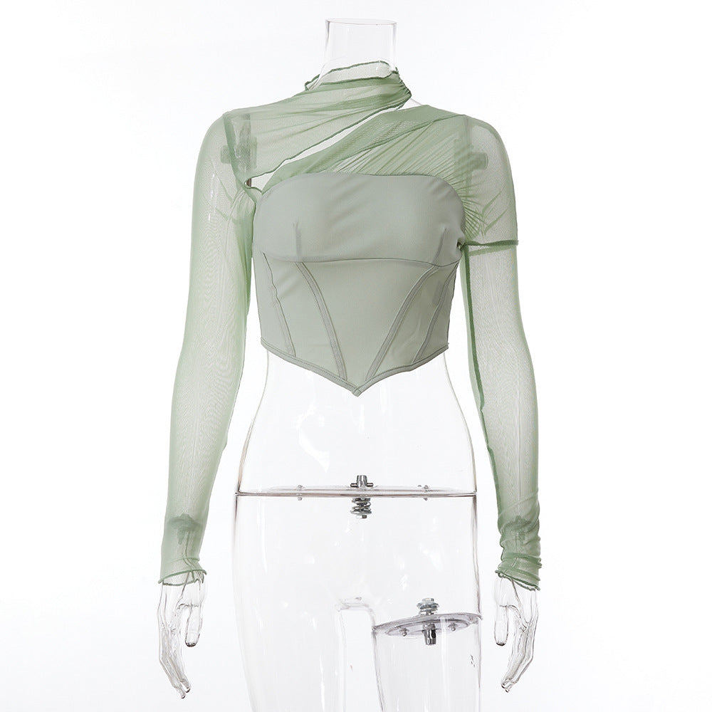 Slim Mesh Hollow Women's T-Shirt