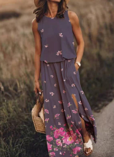 Sleeveless Split Midi Dress