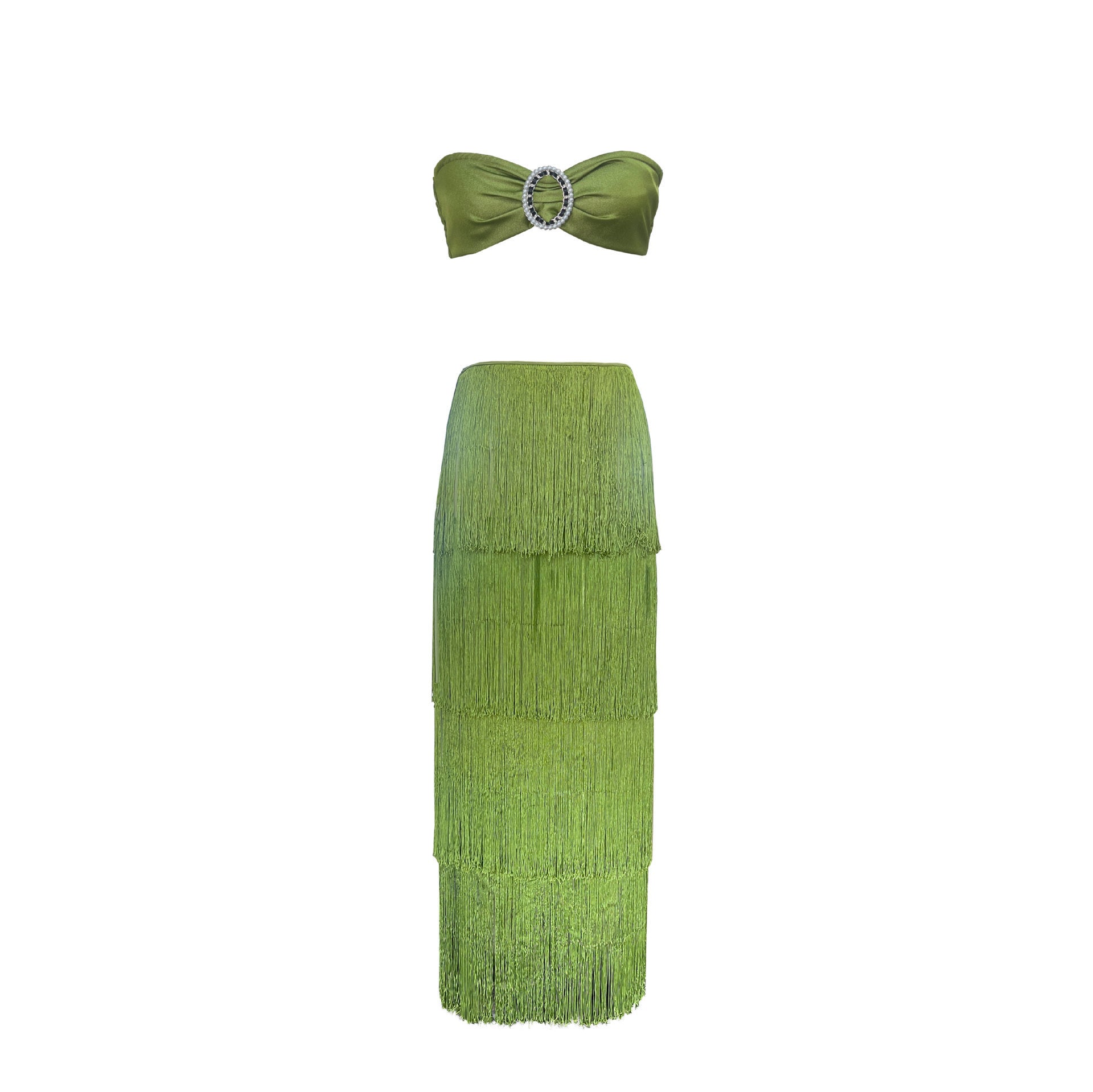 Tube Top Tassel Two-Piece Set