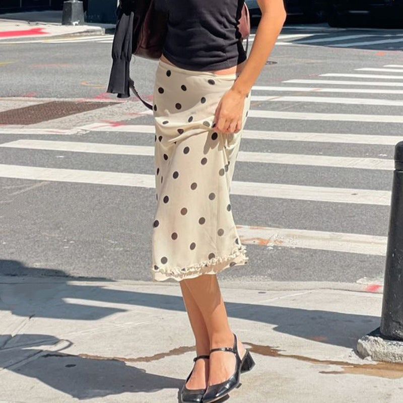 Elegant French Polka Dot Skirt