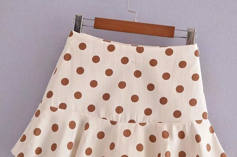 Women's Polka Dot Layered Skirt Set