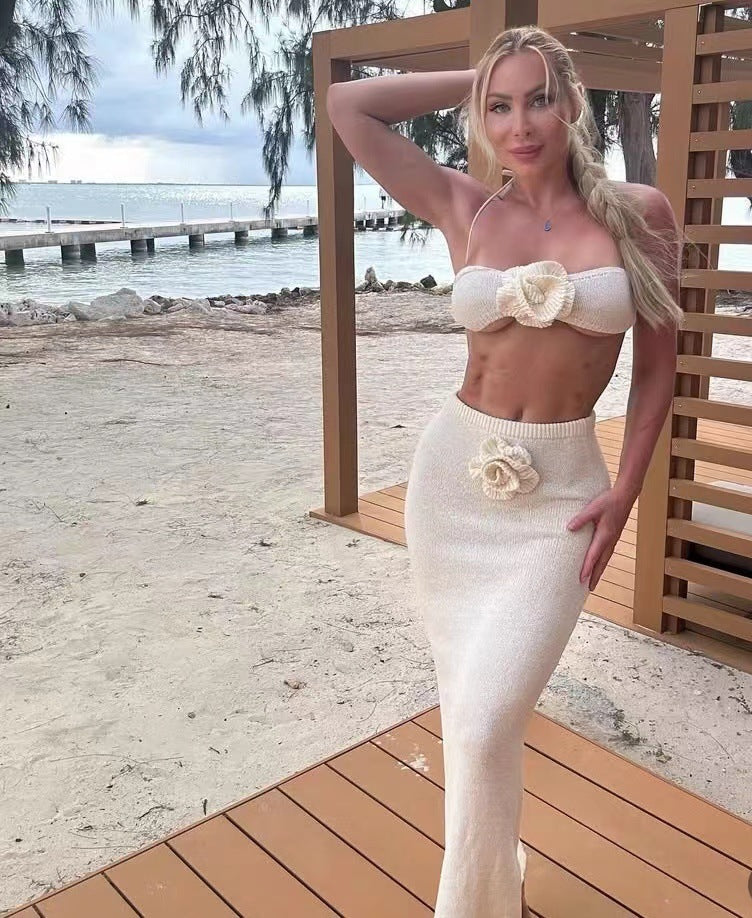 High Waist Knitted Crop Set