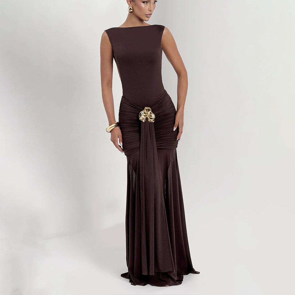 Backless Split Waist Dress