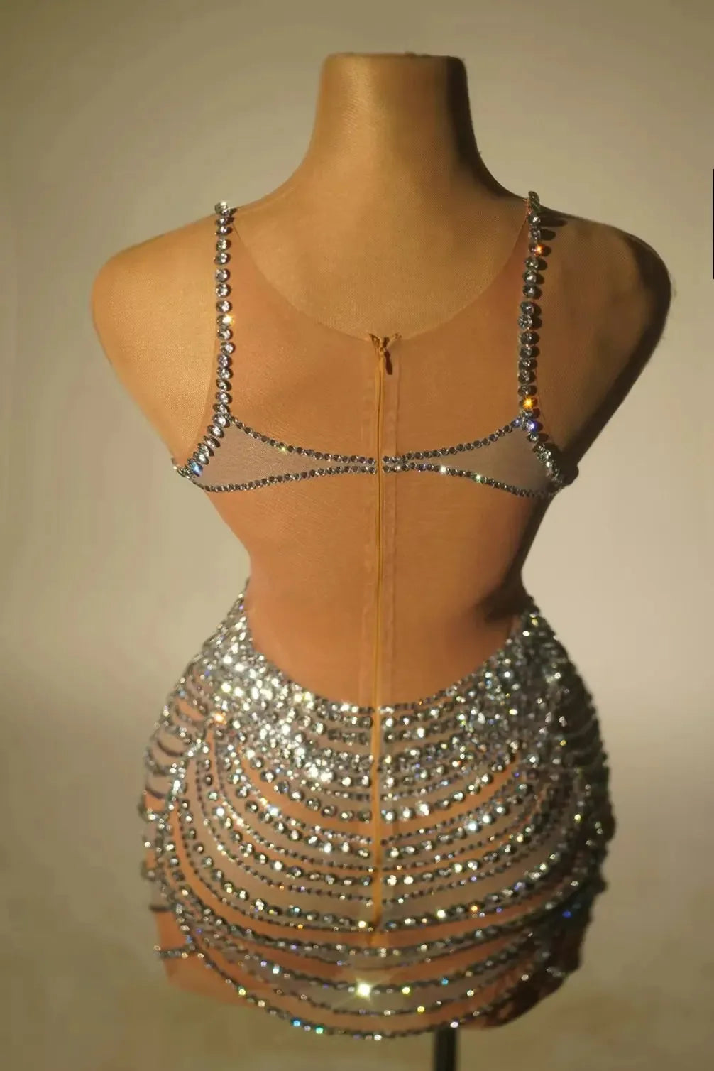 Sparkly Rhinestones Sleeveless Dress