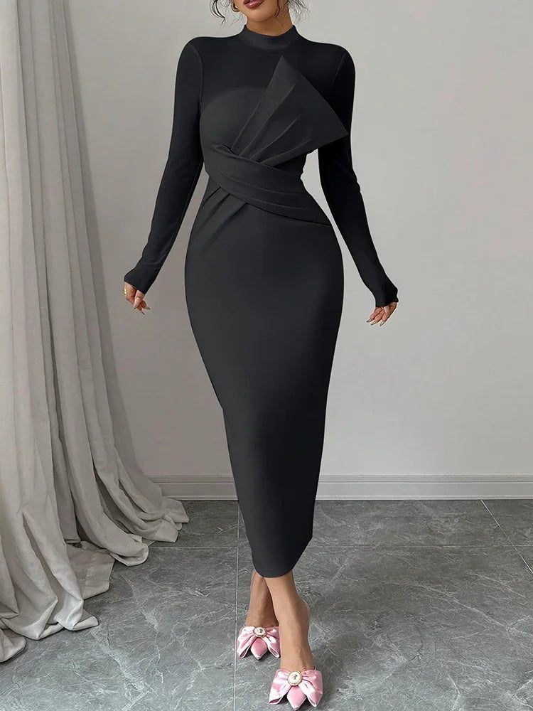 Sexy Turtleneck Maxi Dress