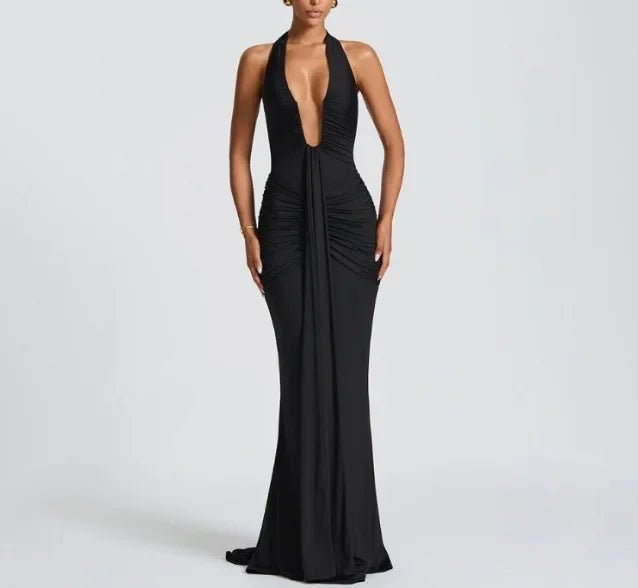 Deep V Fish Tail Dress