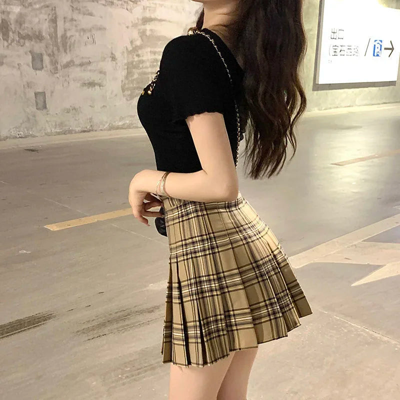 Plaid Half Length Skirt