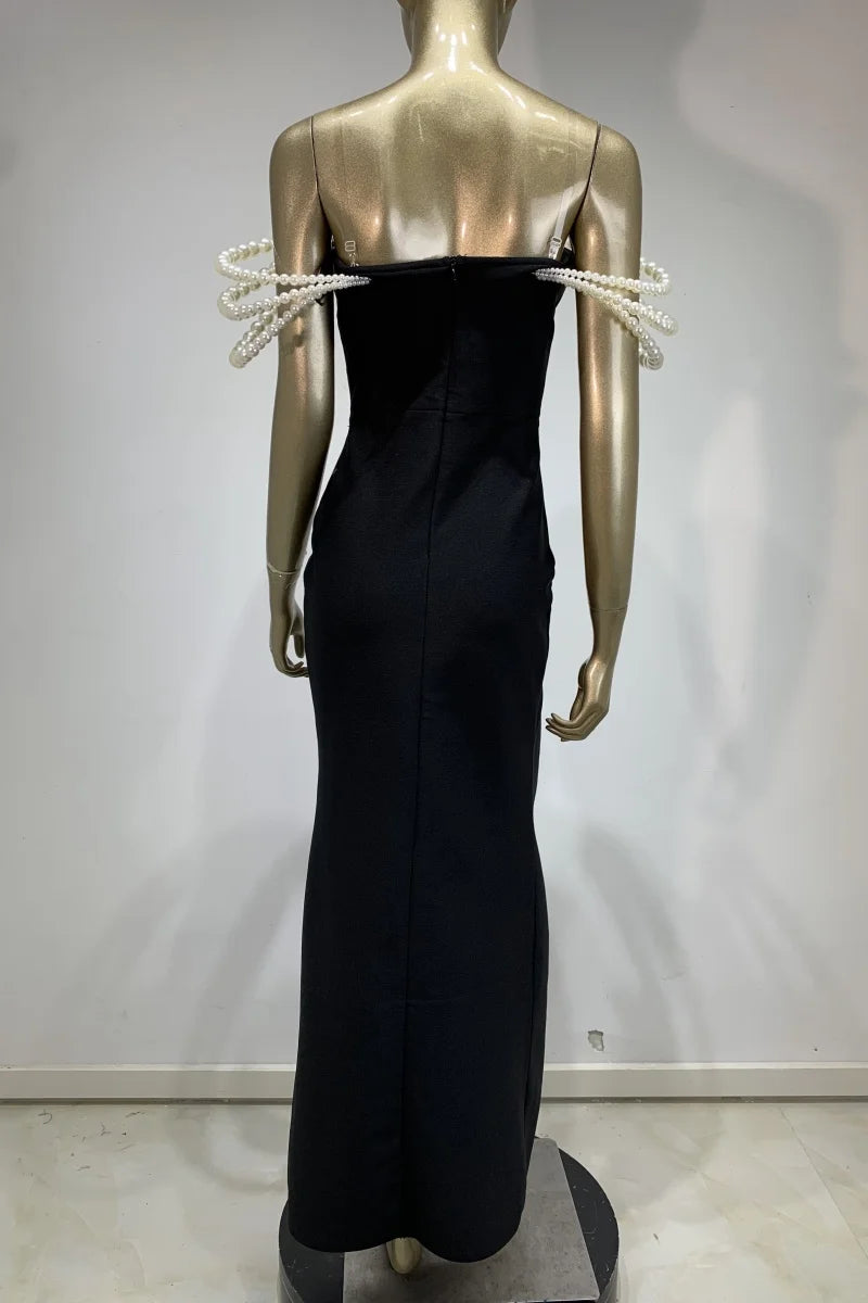 Pearl Beaded Bandage Dress