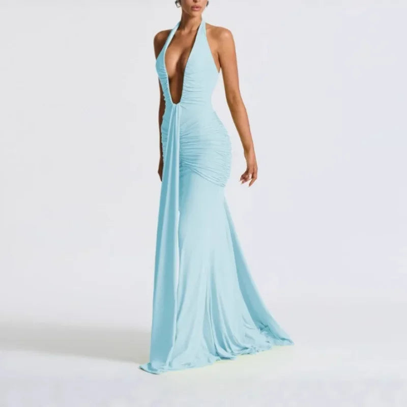 Deep V Fish Tail Dress