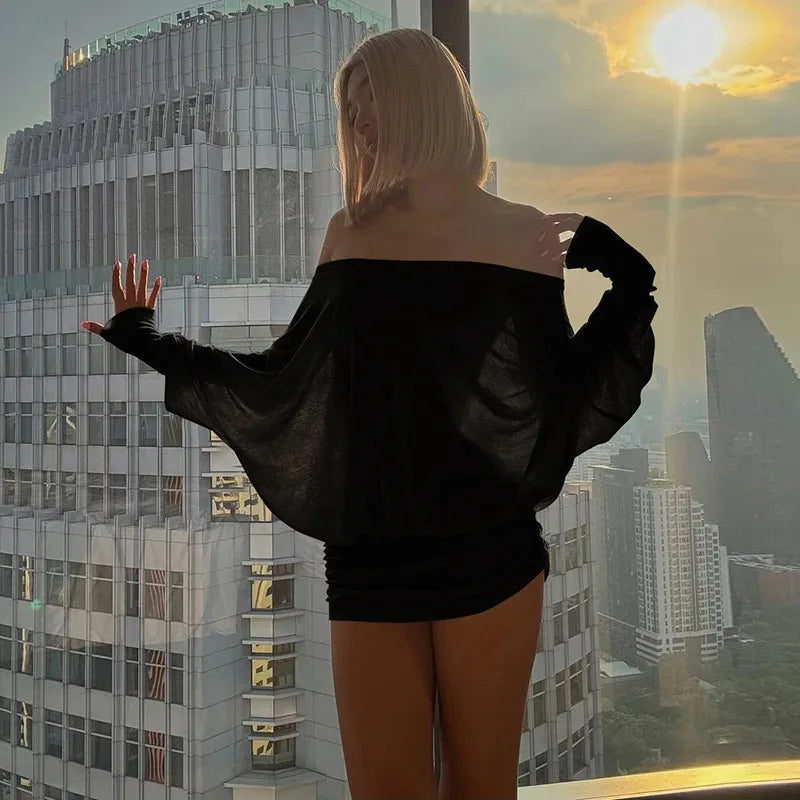 Backless Patchwork Mini Dress