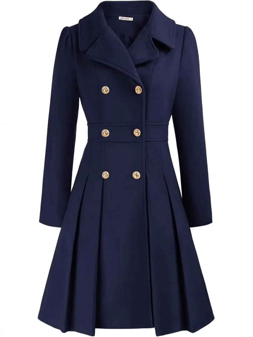 Double-Breasted A-Line Pea Coat