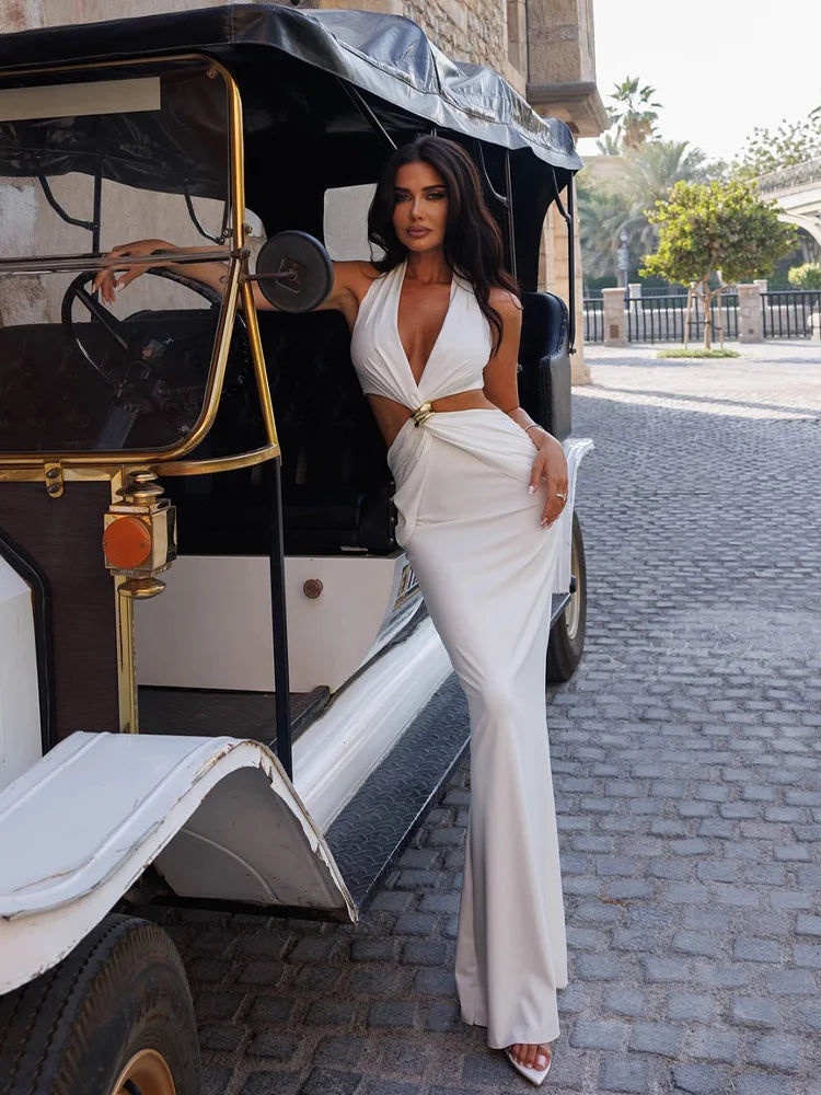 Solid Maxi Sexy Dress