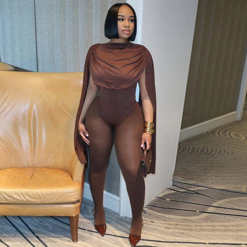 Ruched Jumpsuit with tights