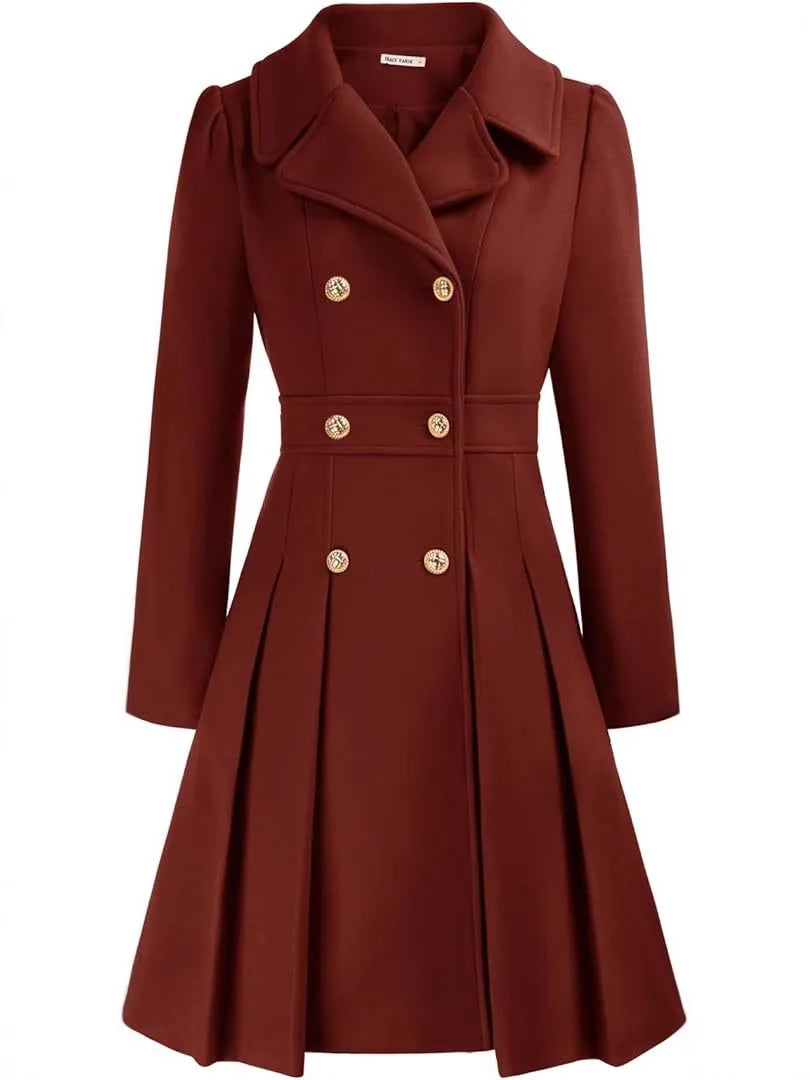 Double-Breasted A-Line Pea Coat