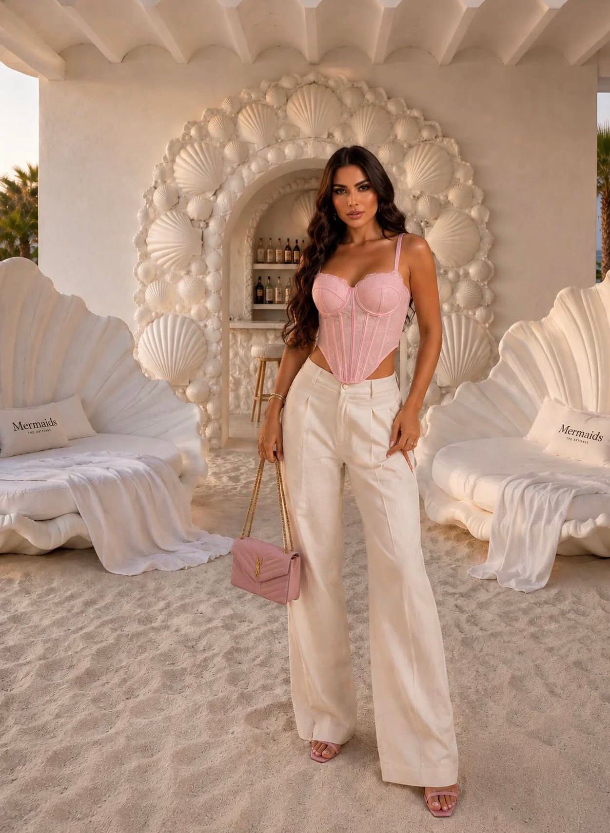 Rhinestone Mesh Halter Bra Top