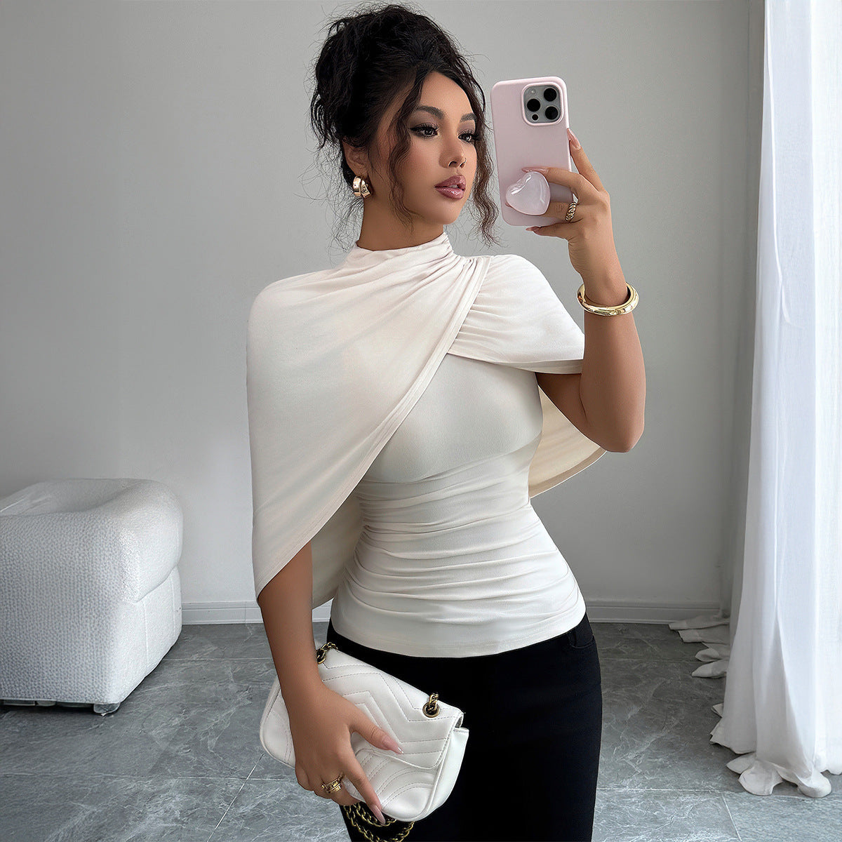 Shawl Short Sleeve Top