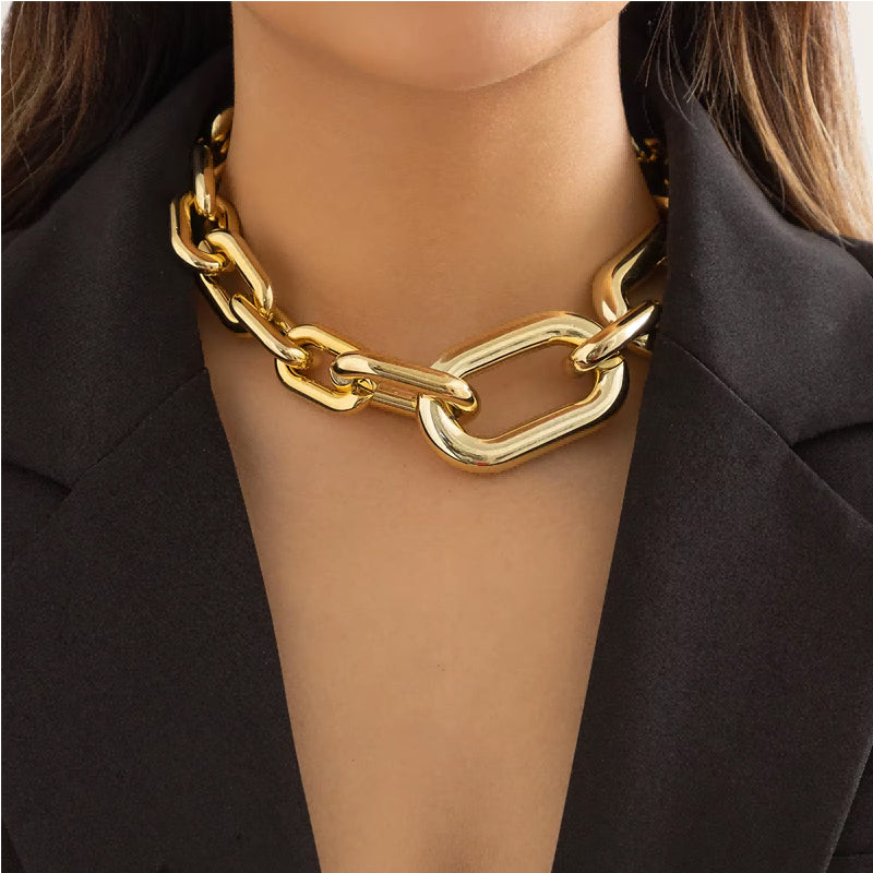 Chunky Gold Chain Link Necklace