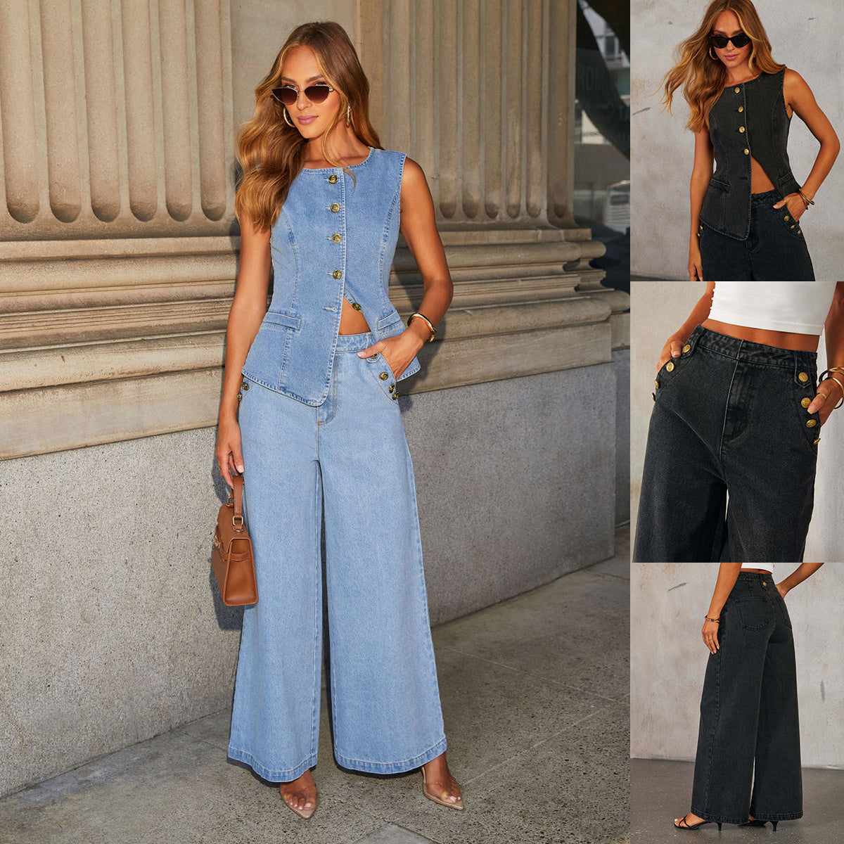 Fashion Wide Leg Denim Outfit