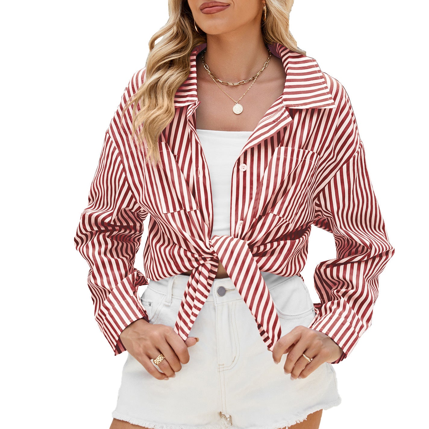 Striped Button-Up Shirt