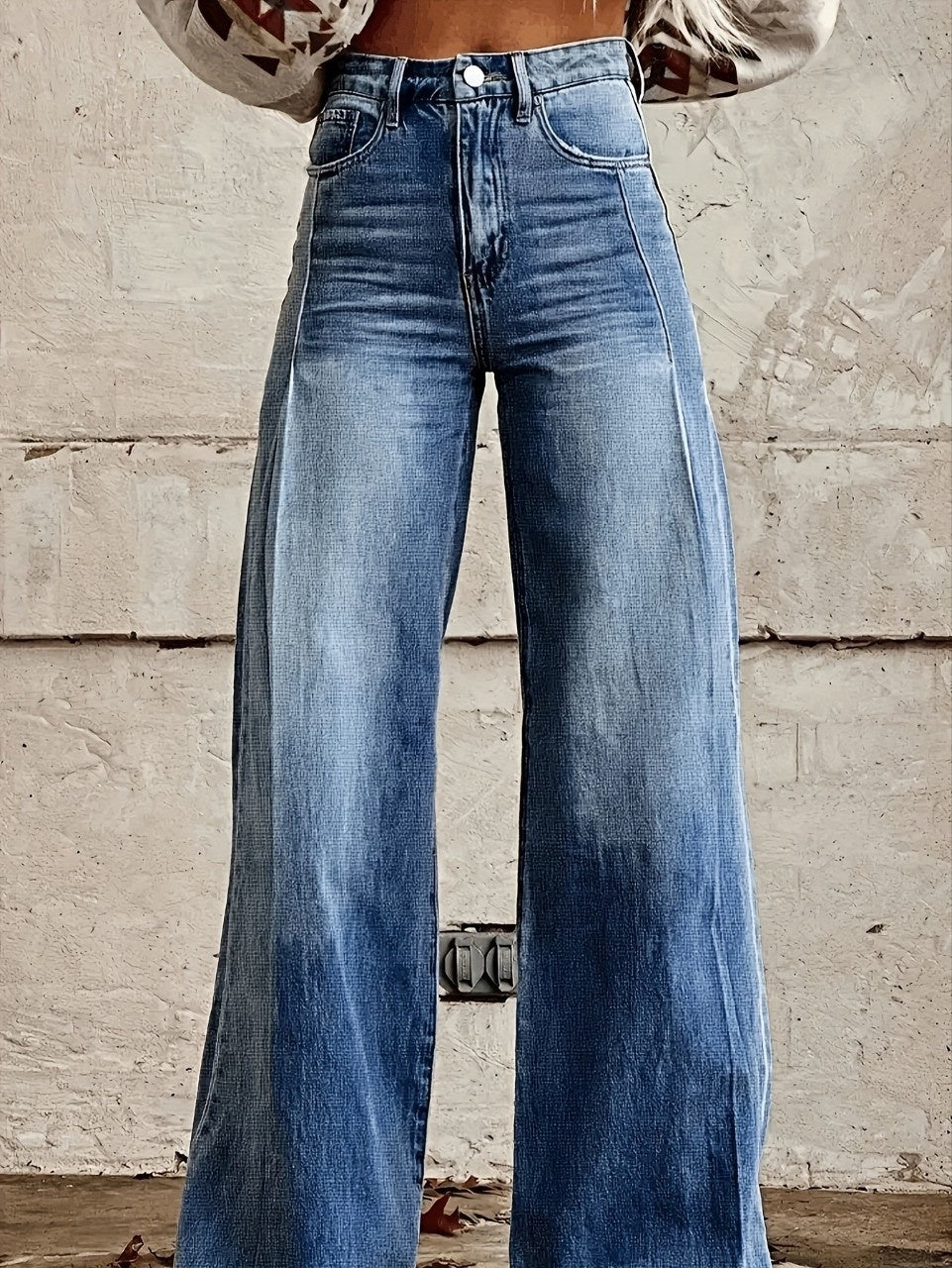 Wide-Leg Thermal Jeans