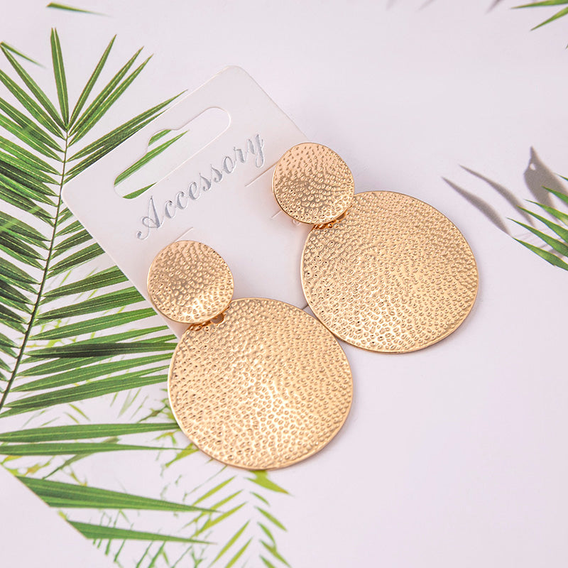 Elegant Gold Metal Pendant Earrings