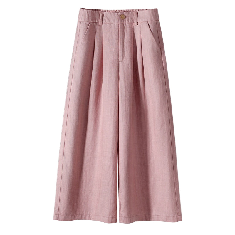 Pantalones ligeros casuales de pernera ancha.