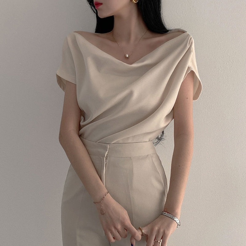 Off-Shoulder Loose Short-Sleeve Top