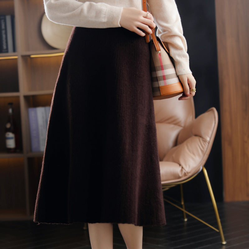Knit Cashmere Pleated Skirt