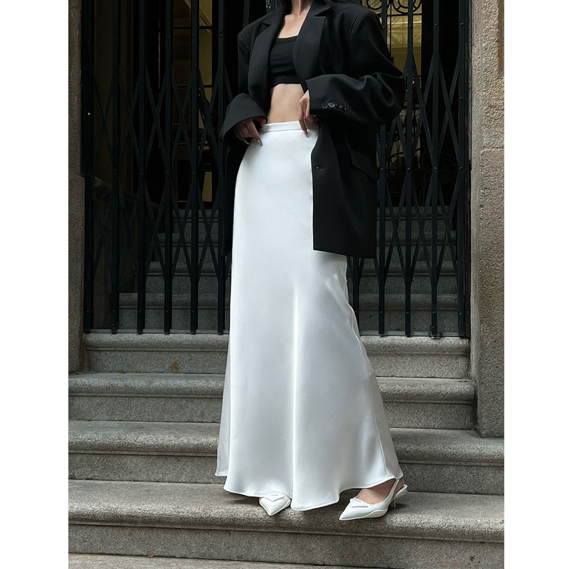 Solid Satin Women's Design Skirt