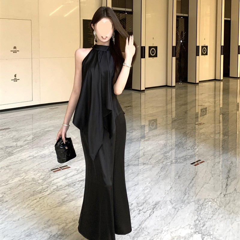 Halter Satin Women's Two-Piece Set