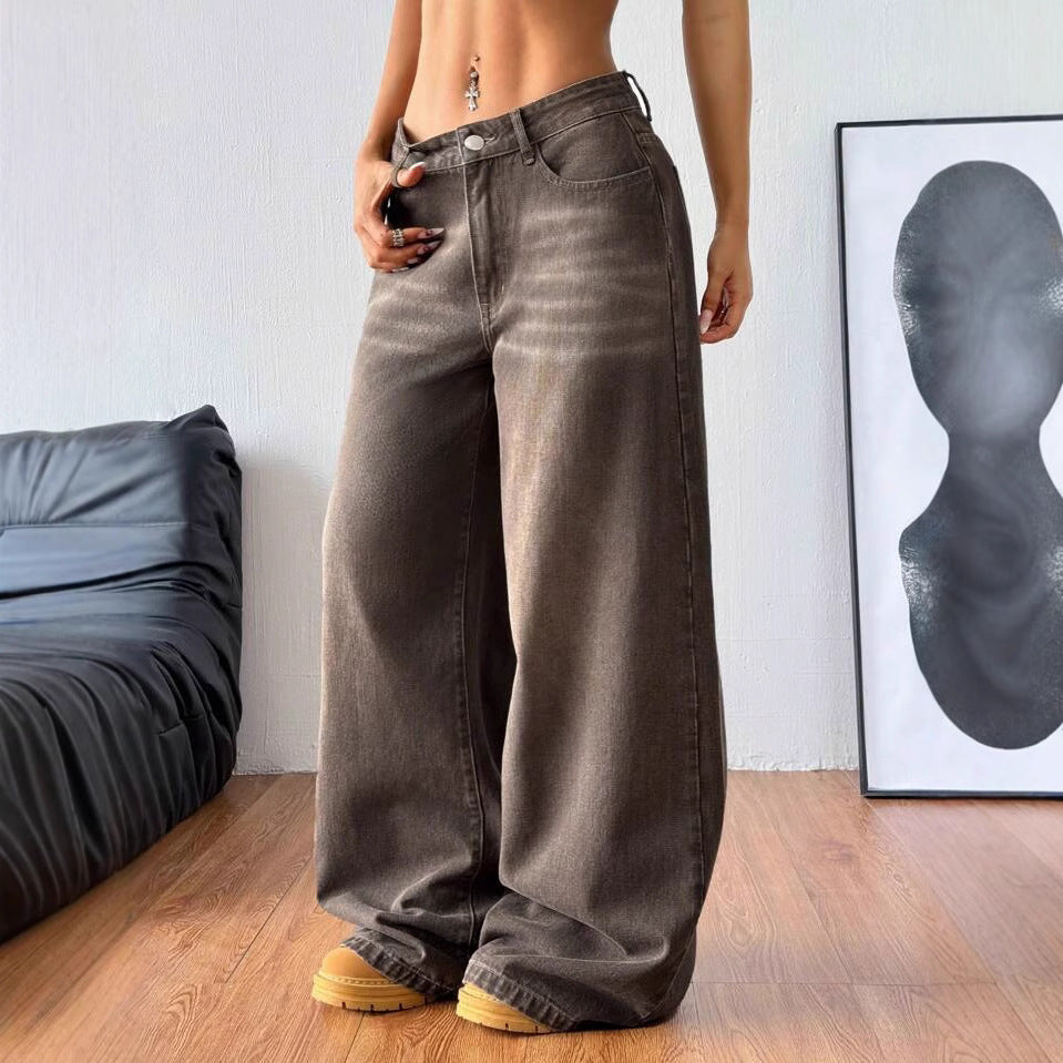 Loose Fashionable Straight-Leg Trousers