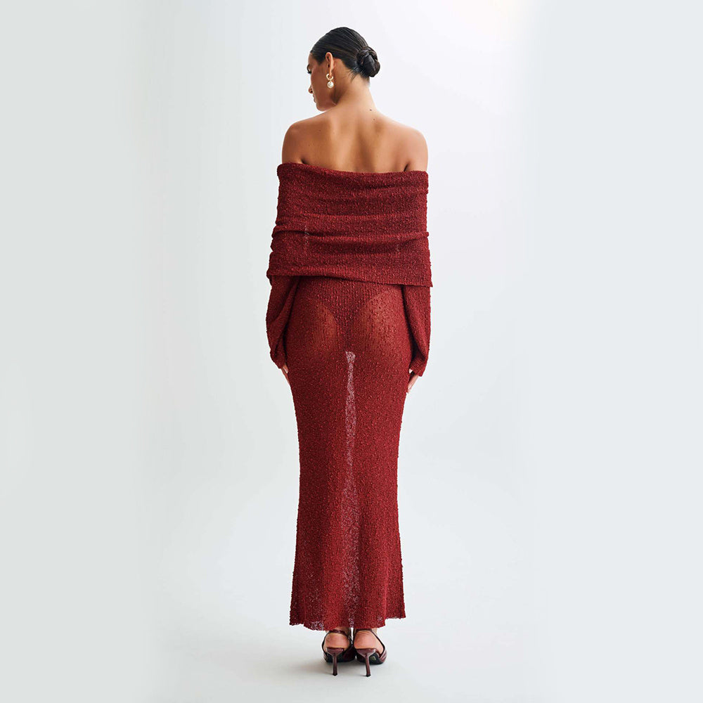 One-Shoulder Knitted Dress