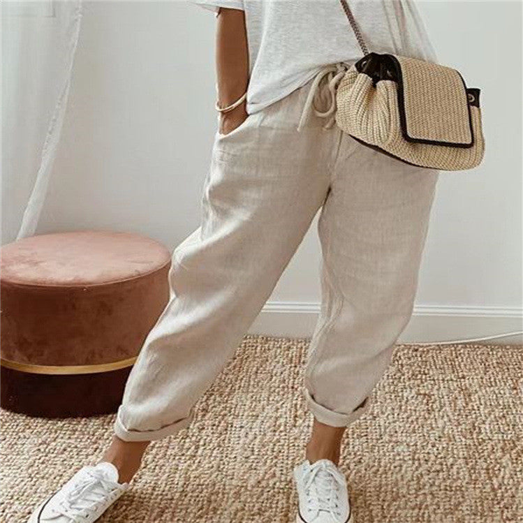 Cotton Linen Casual Pants