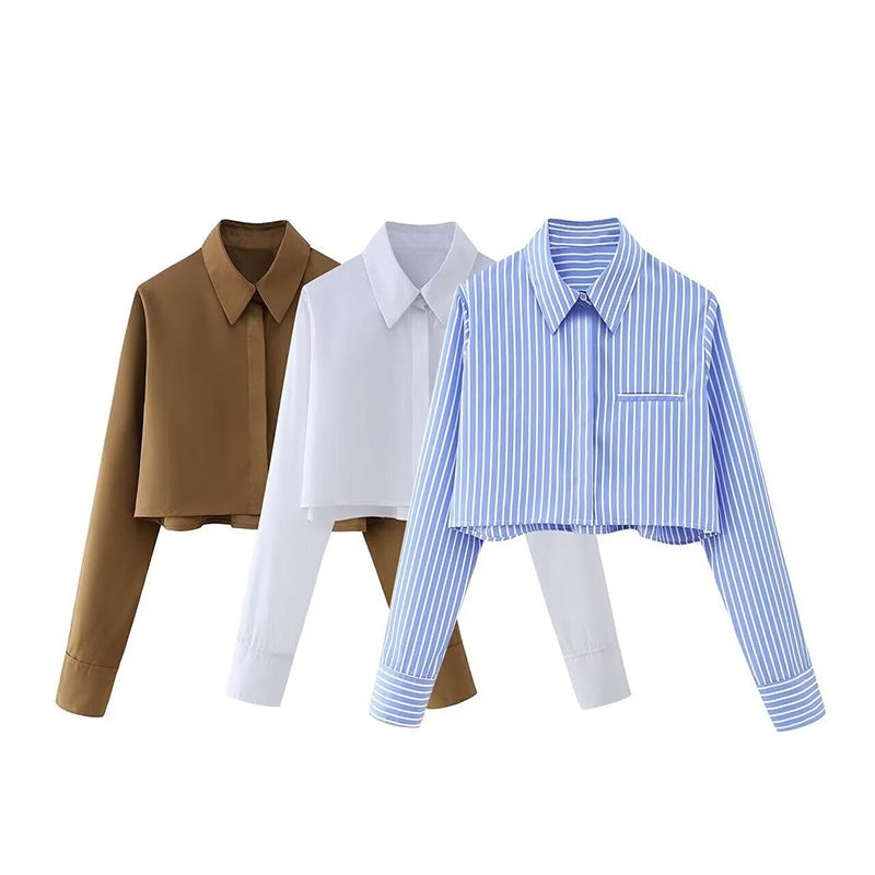 French Style Three-Color Short Shirt