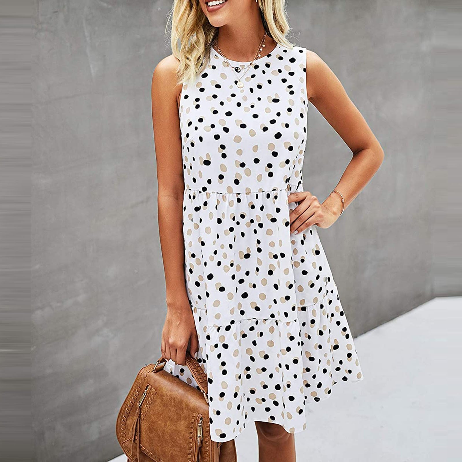 Polka Dot Sleeveless Mini Dress