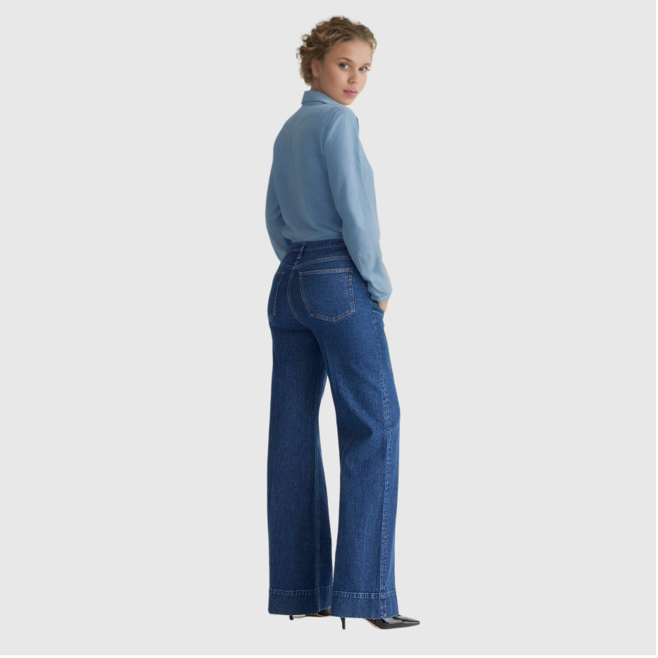 Pantalones vaqueros holgados con cintura elástica de moda
