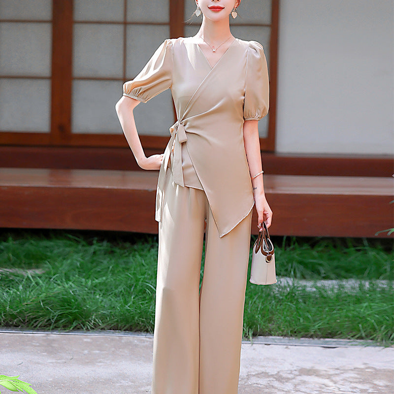 Fashionable Elegant Wide-leg Pants Set