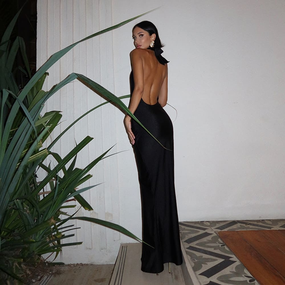 Halter Backless Maxi Dress