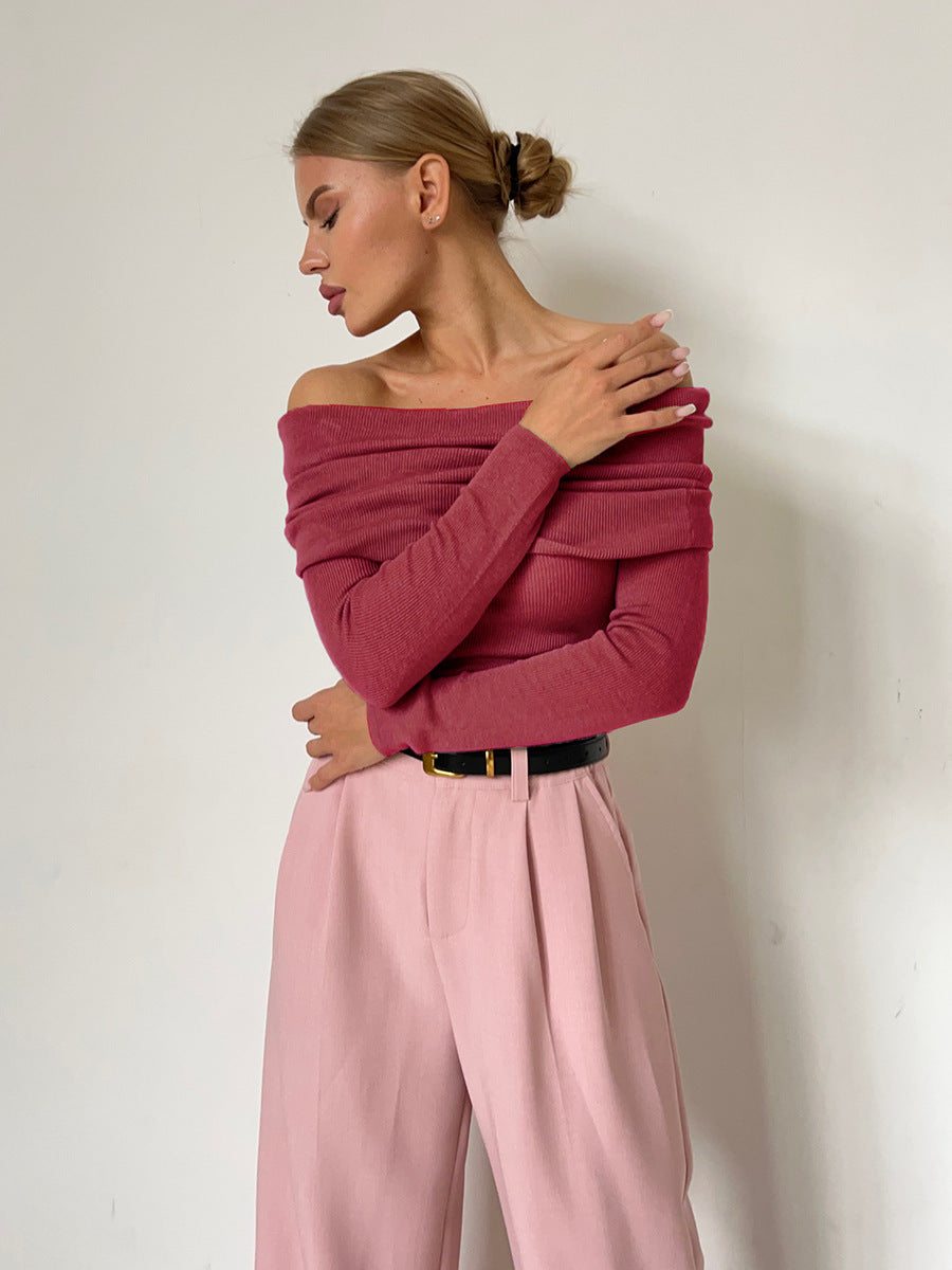 Slim-Fit Cashmere Off-Shoulder Sweater
