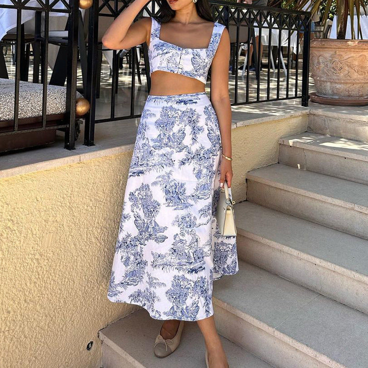 Tank Top Two-Piece Skirt Set