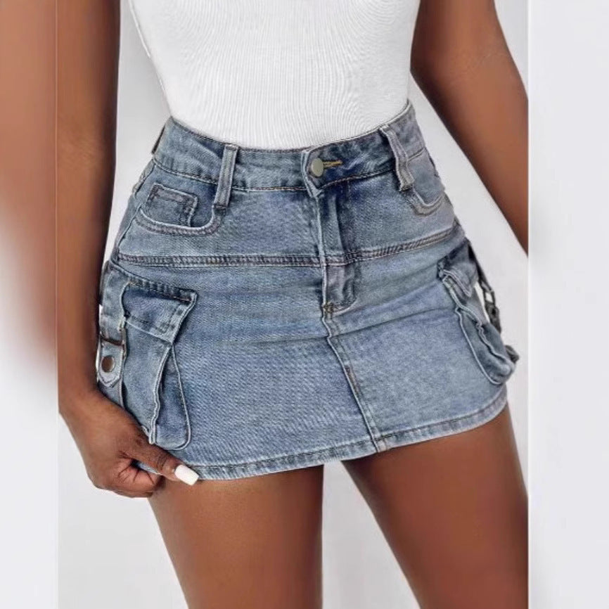 Women's Pocket Overalls Skirt