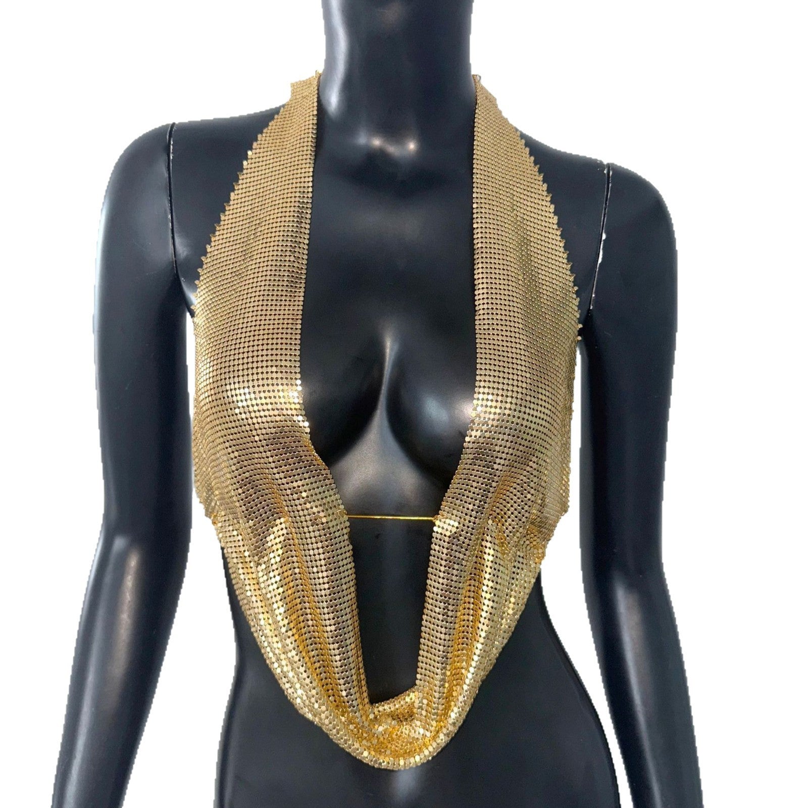 Metallic Sequined Suspender Vest