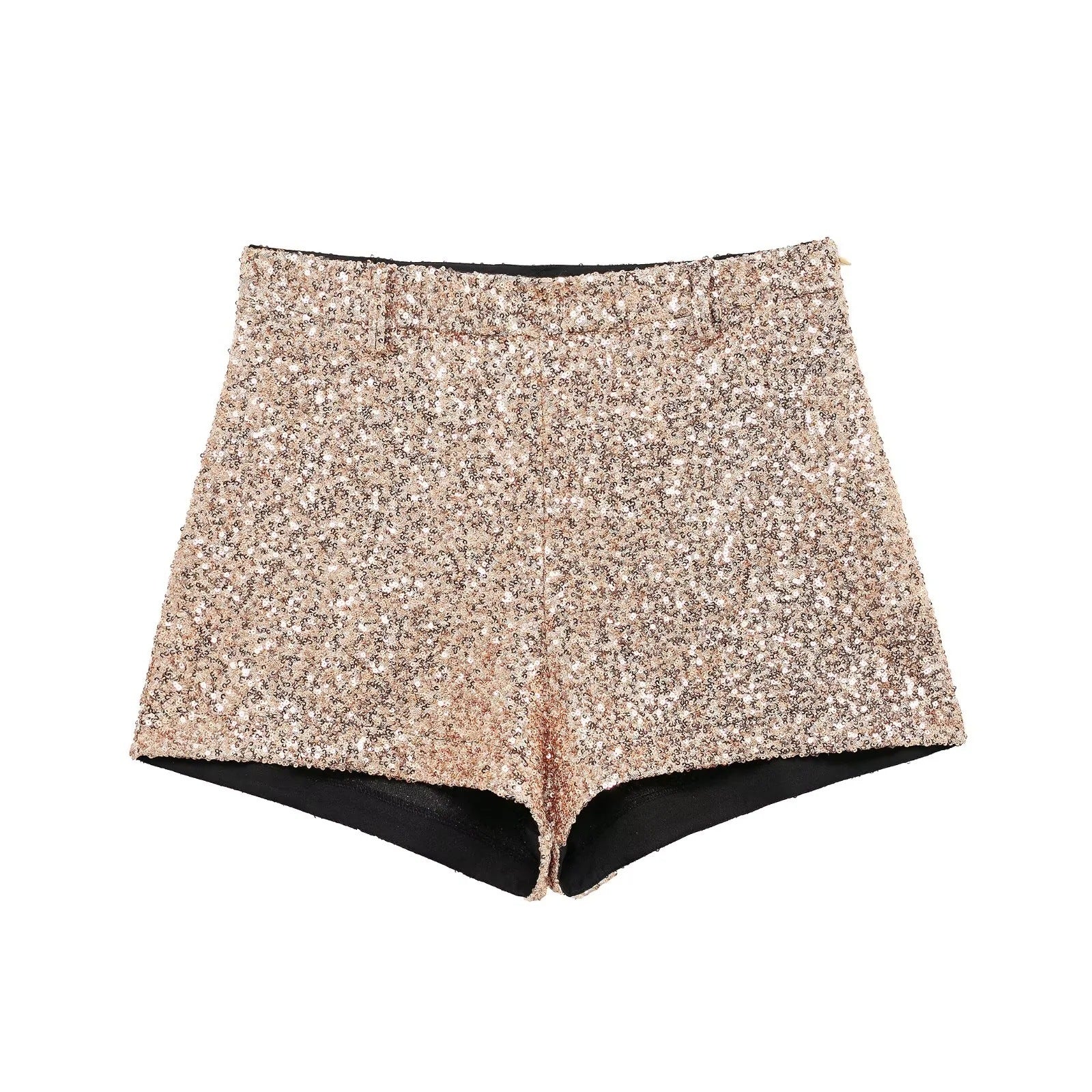 Sequined Mid-Waist Shorts